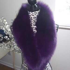 New FOX Fur Purple Scarf Collar Scarve-see all my furs in my closet! adds glam
